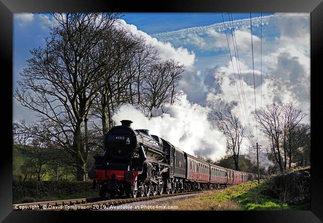 Black 5 45212 at Oxenhope  Framed Print by David Tomlinson