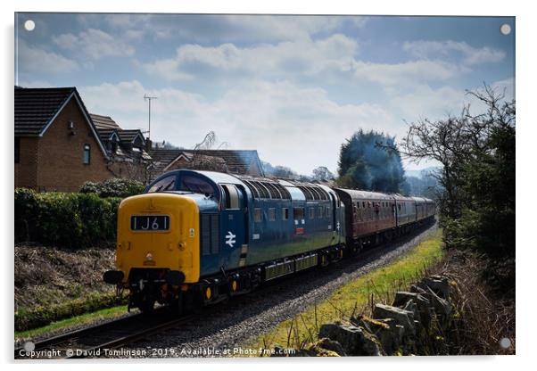 Deltic D9009 Alycidon  at Townsend Fold   Acrylic by David Tomlinson