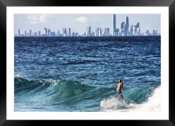 Surf City Framed Mounted Print by Adrian McMillan