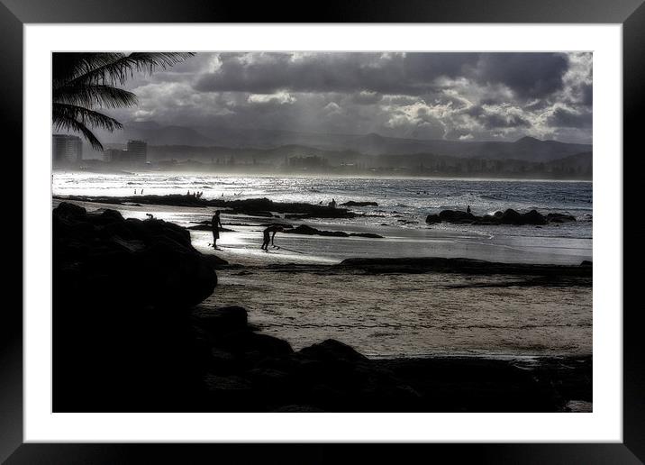 Sunset Surf Framed Mounted Print by Adrian McMillan