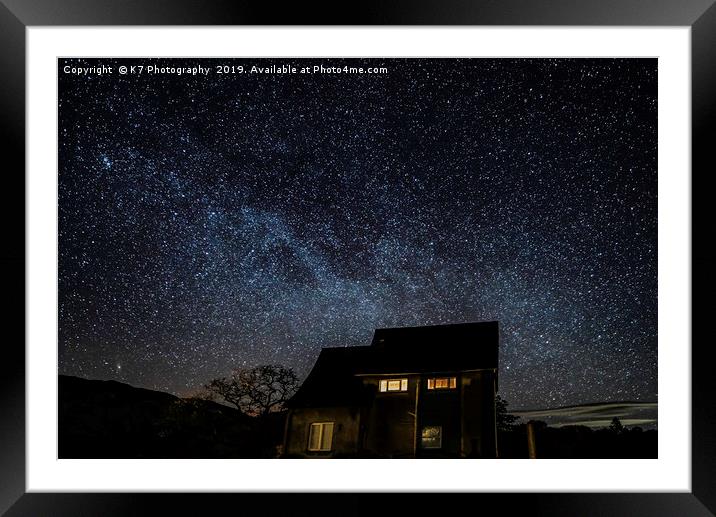 The Milky Way at Pier Cottage, Coniston. Framed Mounted Print by K7 Photography