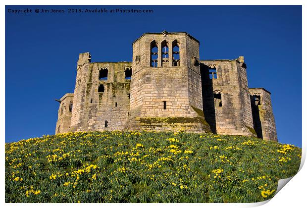 Warkworth Castle Keep in springtime Print by Jim Jones