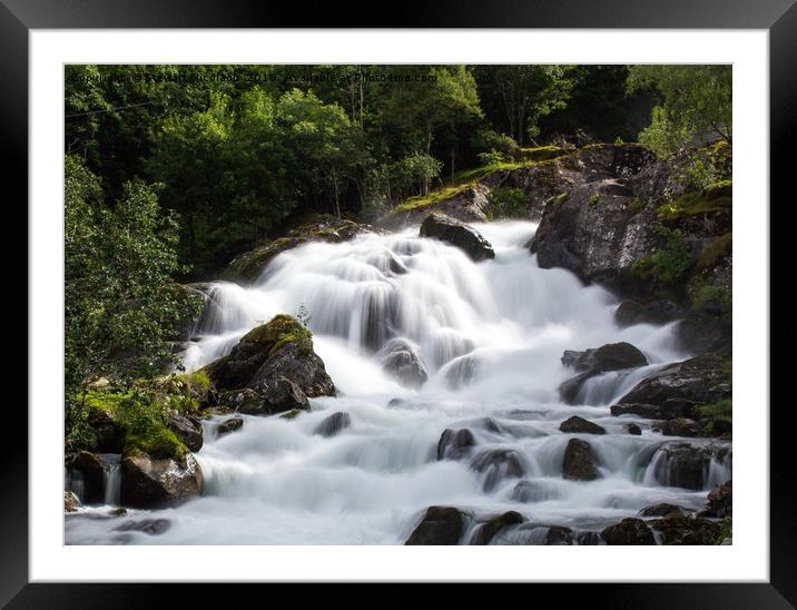  Waterfalls at Geiranger fjord, Norway Framed Mounted Print by Stewart Nicolaou