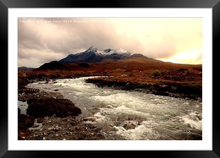 'Stormy Sligachan: Skye's Mystic Mountains' Framed Mounted Print by Graham Parry