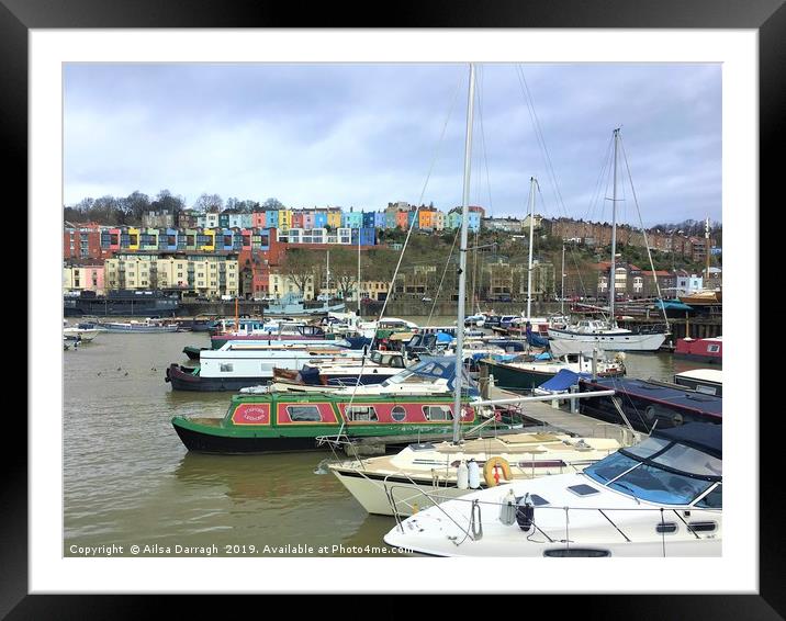 Bristol City Harbour Waterfront Framed Mounted Print by Ailsa Darragh