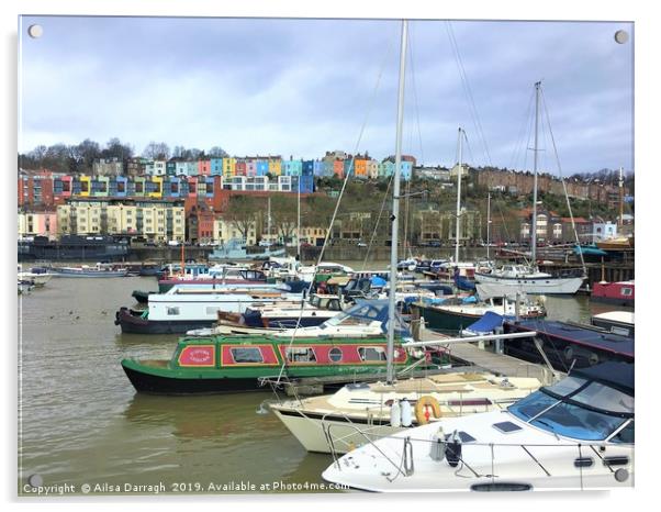 Bristol City Harbour Waterfront Acrylic by Ailsa Darragh