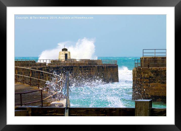 The Monkey Hut Portreath Framed Mounted Print by Terri Waters