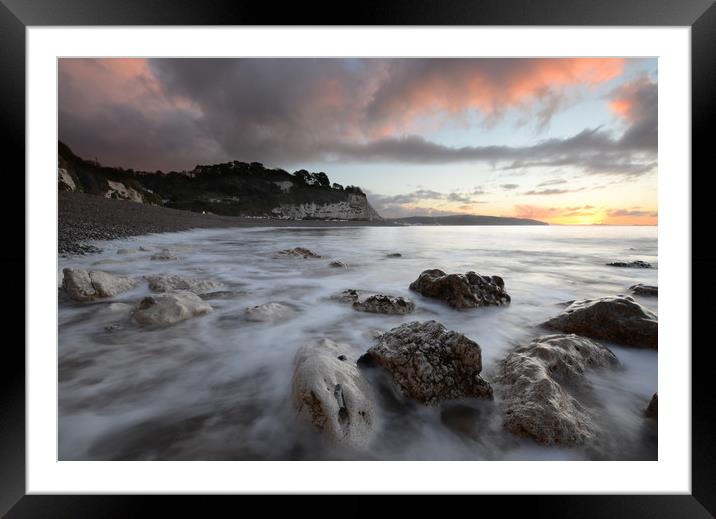 Boulders at Beer Framed Mounted Print by David Neighbour