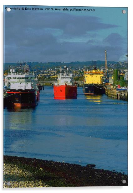 Aberdeen Harbour Acrylic by Eric Watson