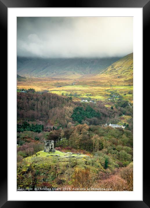 Dolbadarn Castle - A view from above Framed Mounted Print by Christine Smart
