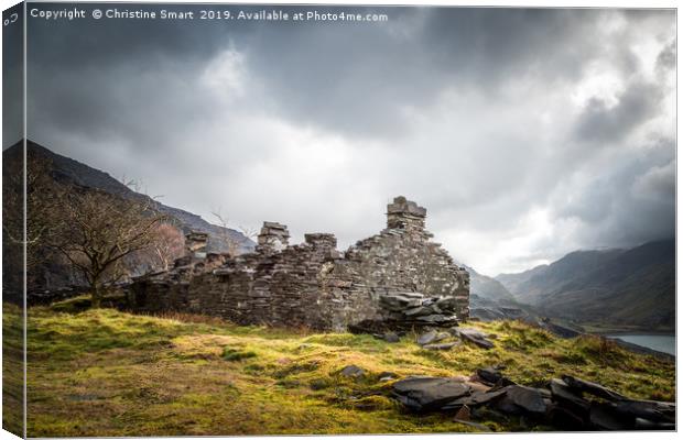 Storm Clouds at Dinorwic Quarry Canvas Print by Christine Smart