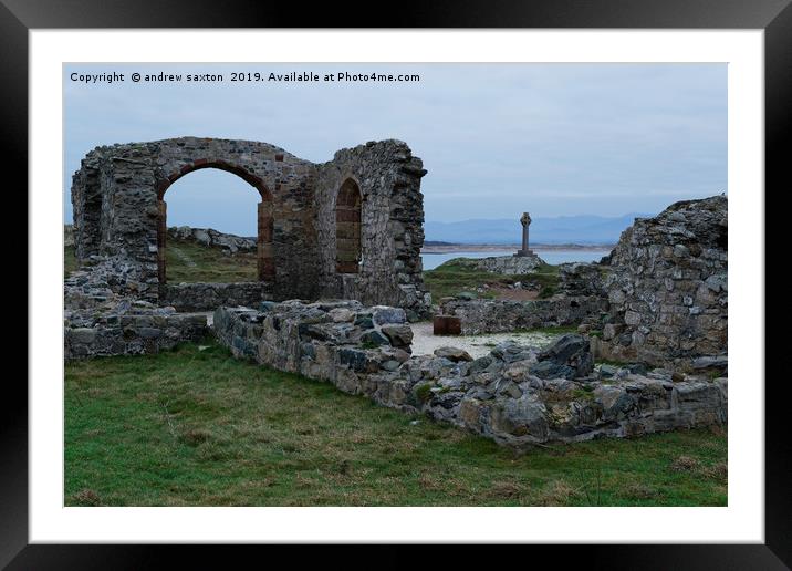 ISLE RUINS Framed Mounted Print by andrew saxton