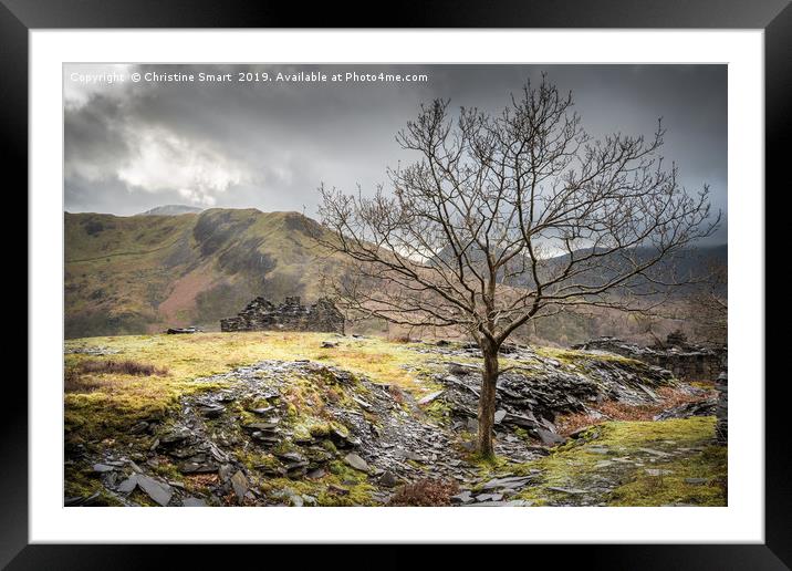 Dinorwic Slate Quarry - Time Passes By Framed Mounted Print by Christine Smart