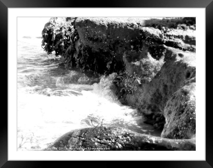 tide on rocks Framed Mounted Print by paul ratcliffe