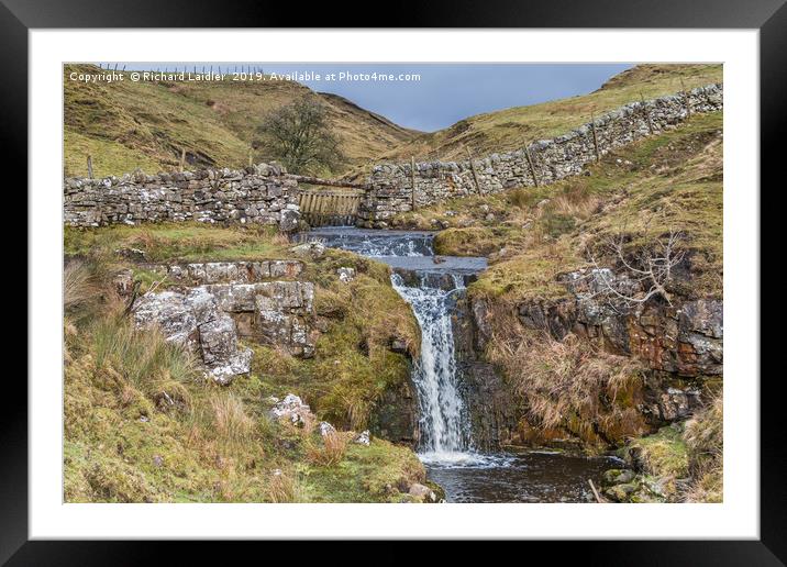 Moorland Stream Waterfall Framed Mounted Print by Richard Laidler