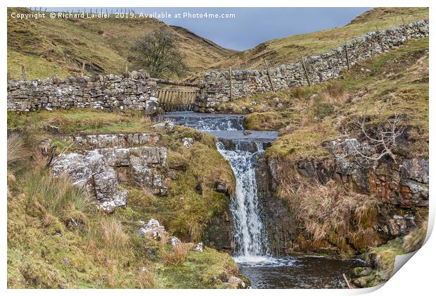 Moorland Stream Waterfall Print by Richard Laidler