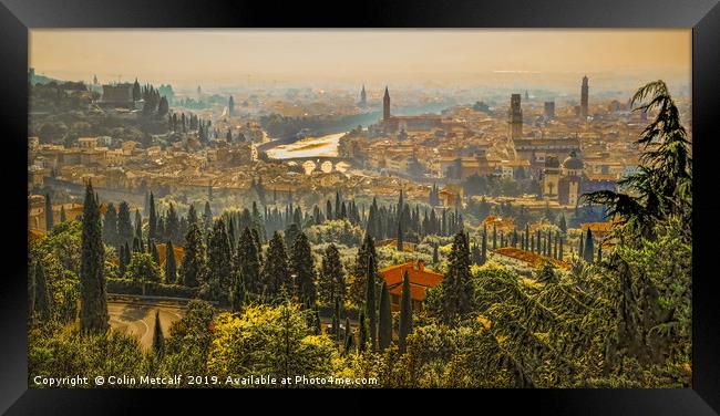 Verona Panorama Framed Print by Colin Metcalf
