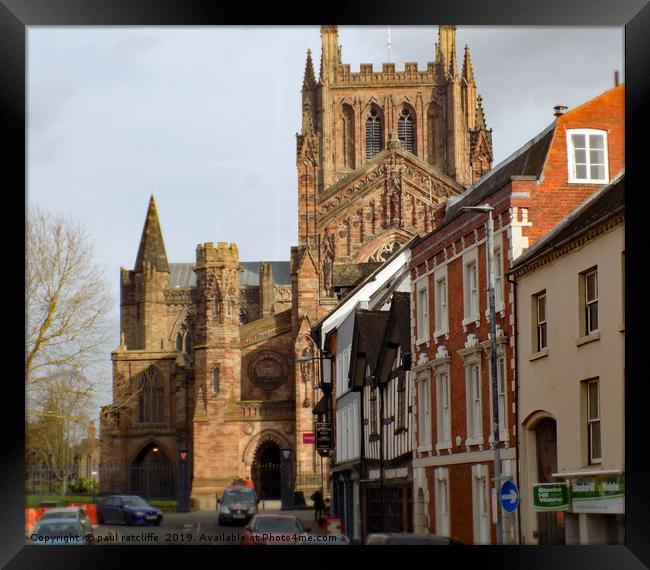 hereford cathedral Framed Print by paul ratcliffe