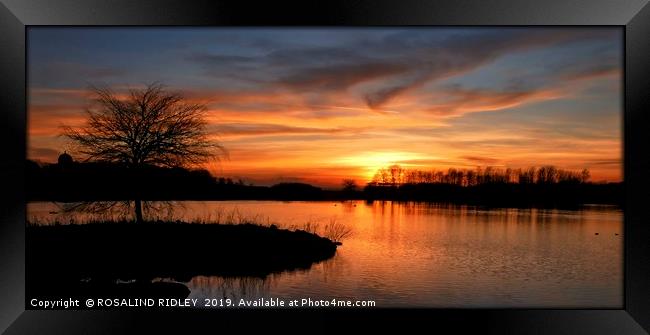 "Sunset across the lake" Framed Print by ROS RIDLEY