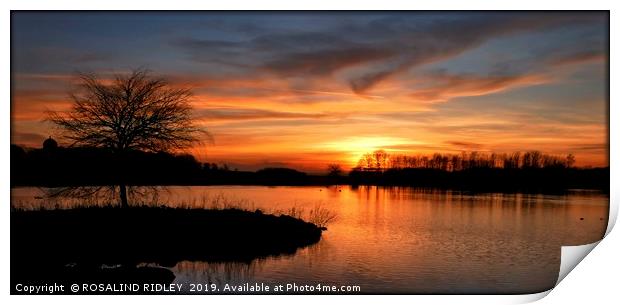 "Sunset across the lake" Print by ROS RIDLEY