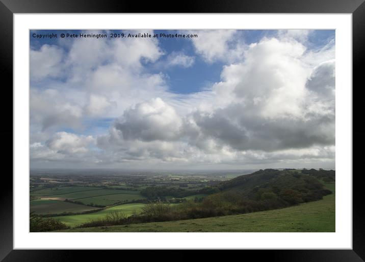 The weald from Mount Harry Framed Mounted Print by Pete Hemington
