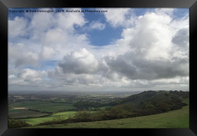 The weald from Mount Harry Framed Print by Pete Hemington