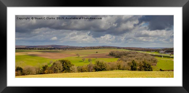 South Downs Framed Mounted Print by Stuart C Clarke