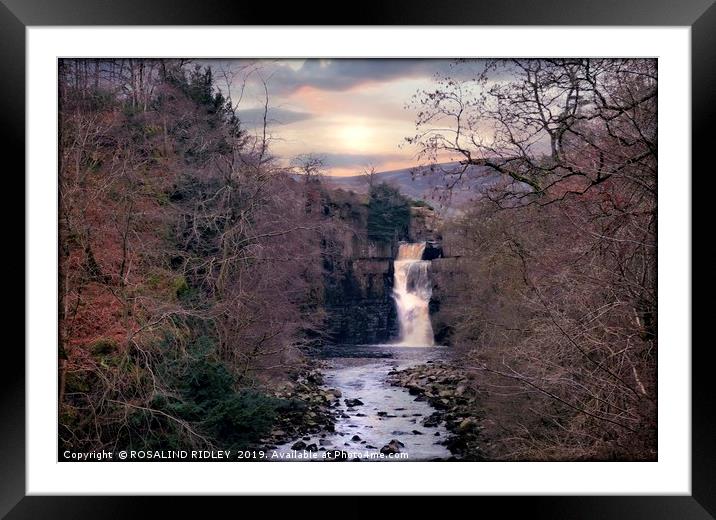"Evening light at High Force" Framed Mounted Print by ROS RIDLEY