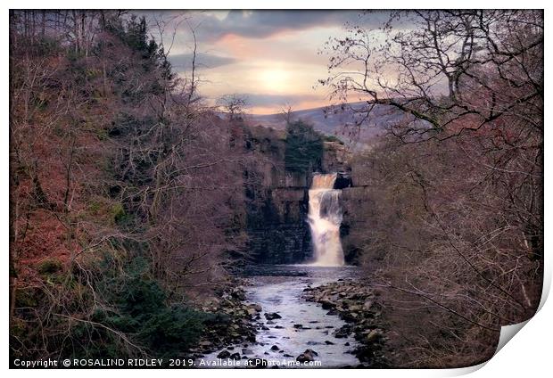 "Evening light at High Force" Print by ROS RIDLEY
