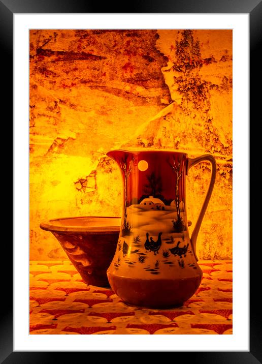 Wash Bowl And Pitcher Framed Mounted Print by Steve Purnell