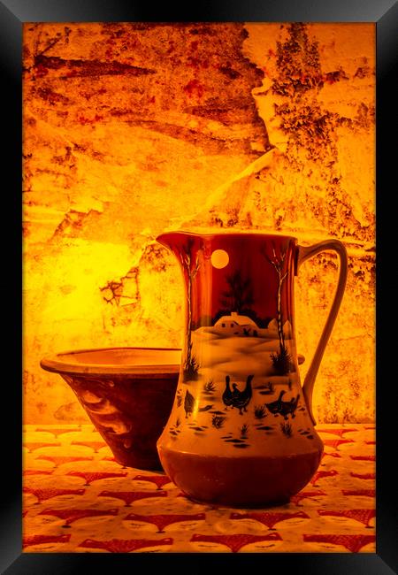 Wash Bowl And Pitcher Framed Print by Steve Purnell