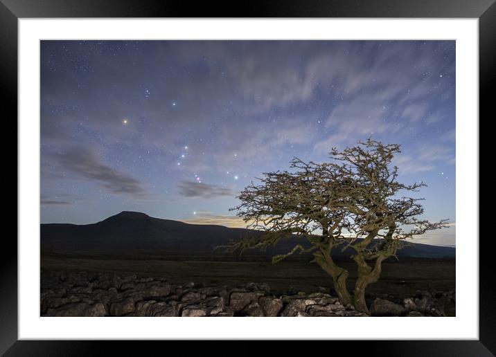 Orion rising over Ingleborough Framed Mounted Print by Pete Collins