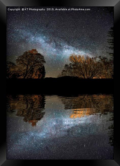 The Milky Way from Waterhead Pier, Coniston Water Framed Print by K7 Photography