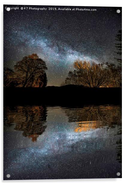 The Milky Way from Waterhead Pier, Coniston Water Acrylic by K7 Photography