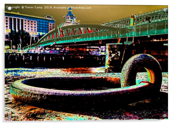 Swing Bridge Mooring - Solarised Acrylic by Trevor Camp