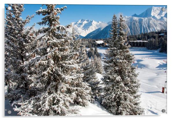Courchevel 1850 3 Valleys French Alps France Acrylic by Andy Evans Photos