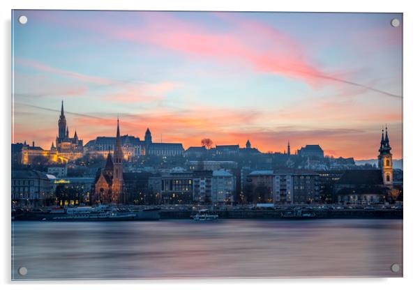 Evening Budapest Acrylic by Svetlana Sewell