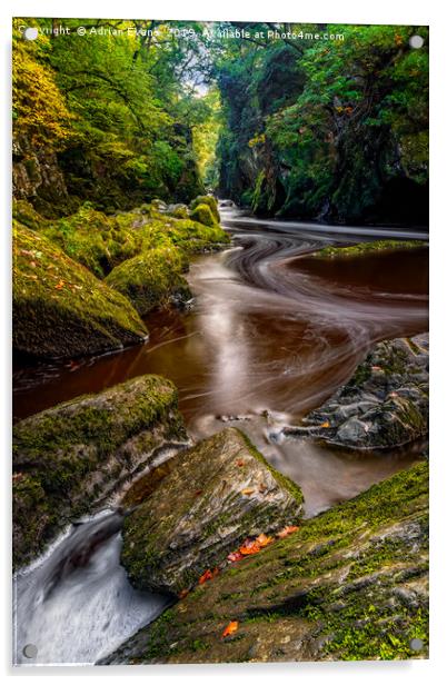 Fairy Glen Gorge Betws y Coed Acrylic by Adrian Evans