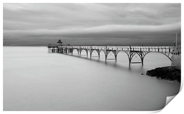 Clevedon Pier black and white Print by David Neighbour