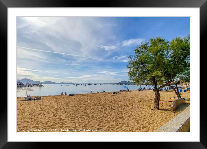 The Beach at Puerto Pollensa Majorca Framed Mounted Print by Jim Key