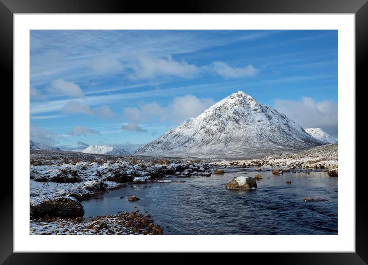 Majestic Buachaille Etive Mor and The Glistening R Framed Mounted Print by Derek Beattie