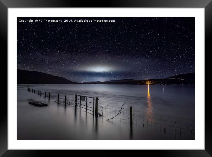 Looking South, down the measured Kilo at Coniston Framed Mounted Print by K7 Photography