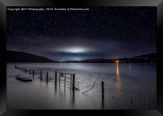 Looking South, down the measured Kilo at Coniston Framed Print by K7 Photography