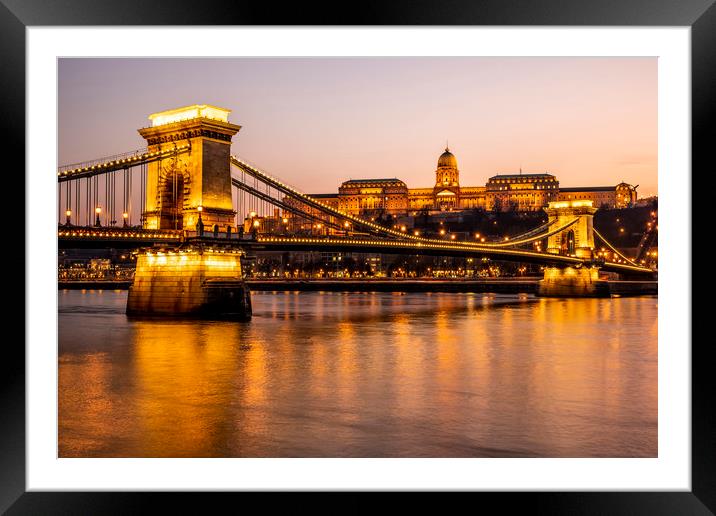 Budapest at Night Framed Mounted Print by Svetlana Sewell