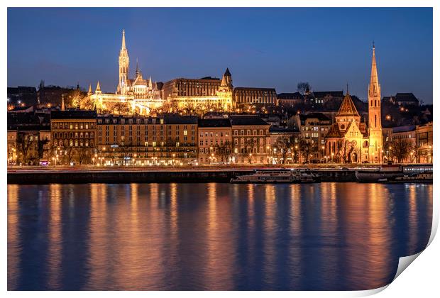 Budapest at Night Print by Svetlana Sewell