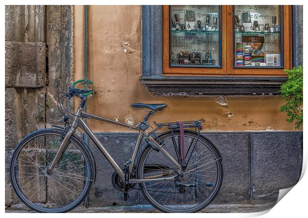 Bicycle in Sorrento Print by Darryl Brooks