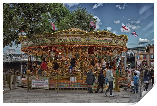 Carousel in London Print by Darryl Brooks