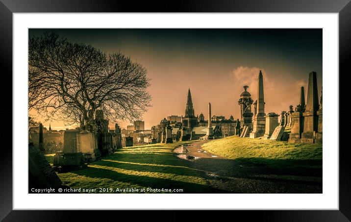 The Eerie Necropolis of Glasgow Framed Mounted Print by richard sayer