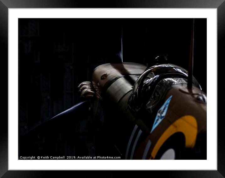 Spitfire Framed Mounted Print by Keith Campbell
