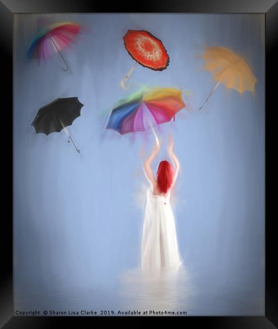 Umbrellas Away Framed Print by Sharon Lisa Clarke